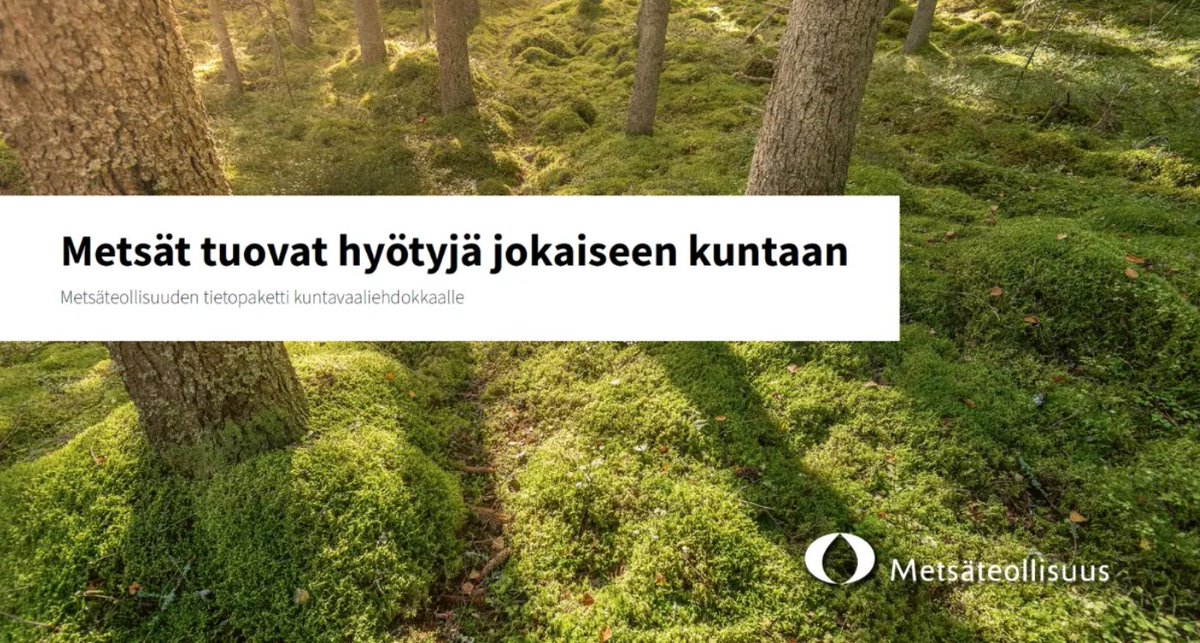 Mitä jokaisen kuntapäättäjän on hyvä tietää metsäteollisuudesta? Tutustu metsäteollisuuden tietopakettiin kuntavaaliehdokkaalle.👇🌲
metsateollisuus.fi/uutishuone/met…

#kuntavaalit #kuntavaalit2025