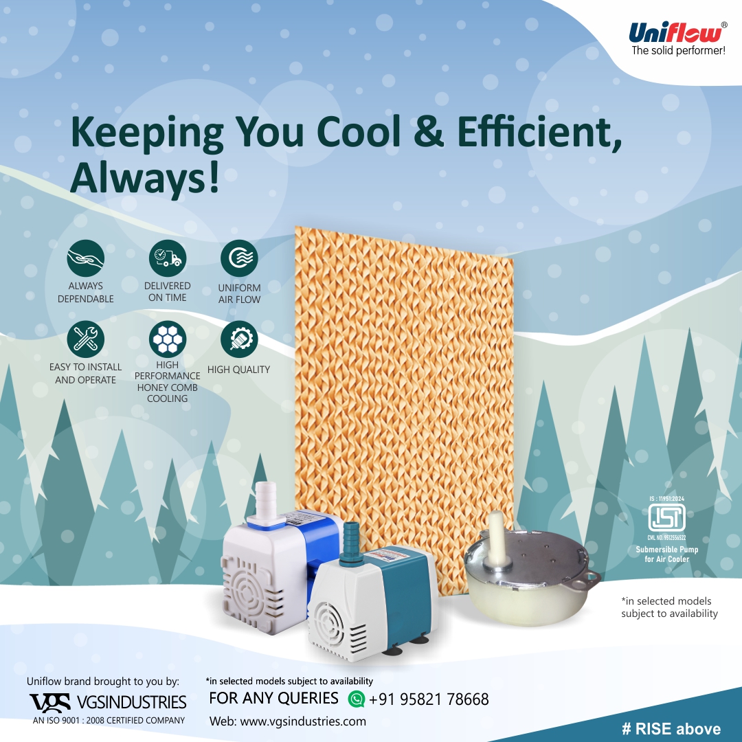 vgsindustries's tweet photo. When the heat rises, trust Uniflow for an efficient cooling and water circulation system. Our Honeycomb Pads, Submersible Pumps, and Swing Motors work together for peak performance! Stay cool, stay ahead.
Visit us at:
🌐 https://t.co/gCG1nGfwUz

#Uniflow #HoneycombPad #HVAC https://t.co/lPI5mPDBee