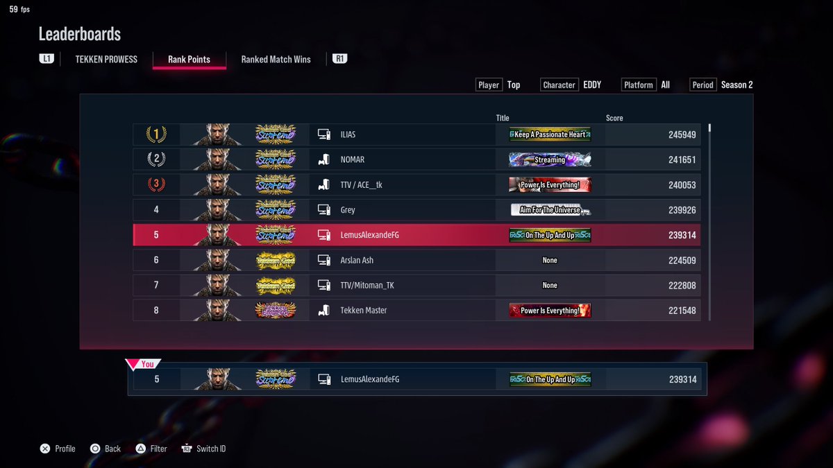 LemusAlexFG's tweet photo. Eddy number 5 in promoting Tekken God Supreme on the world leaderboard https://t.co/4b6yWcV79N