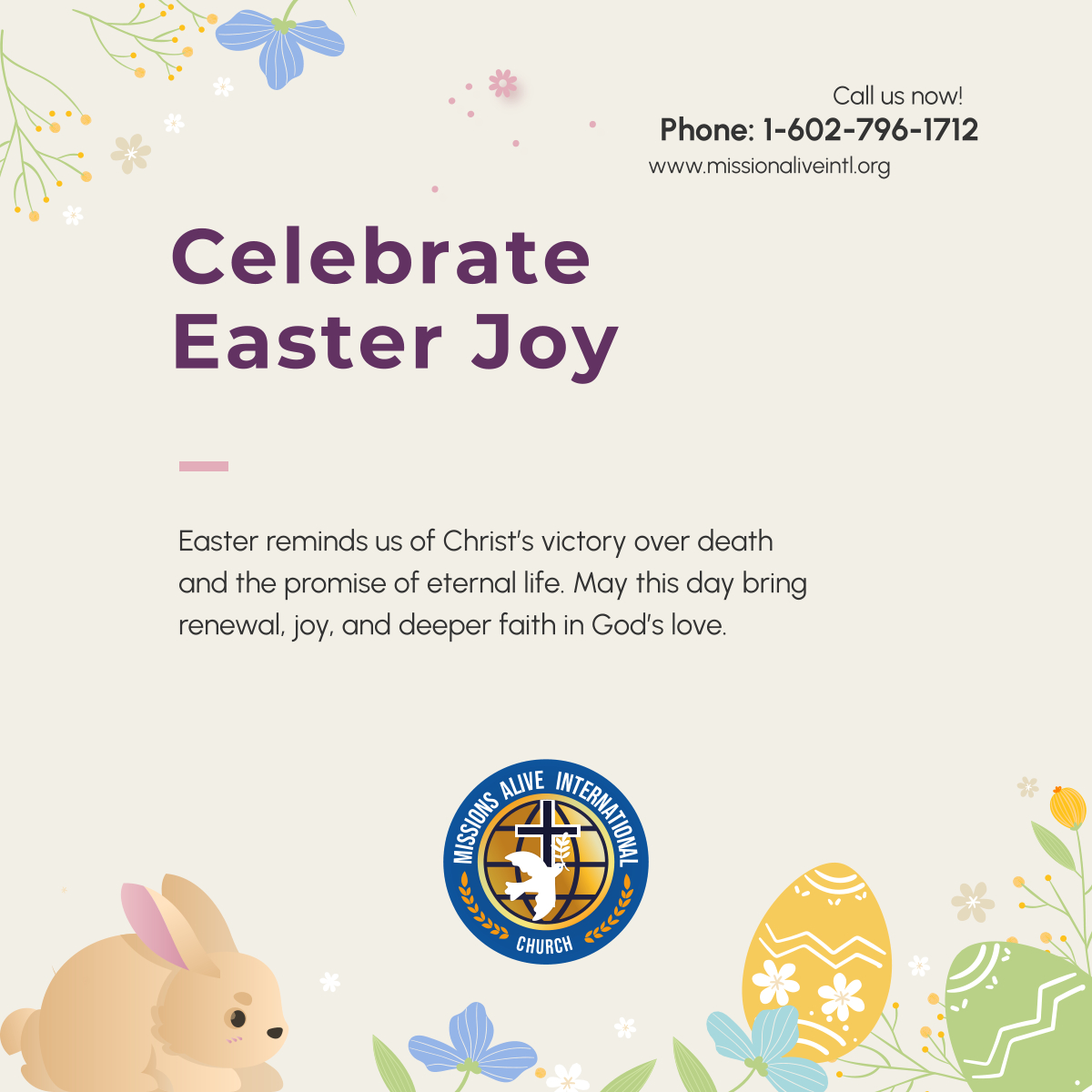 Missionsalive_'s tweet photo. Easter is a time of hope, renewal, and gratitude for God’s grace. May your day be filled with joy and faith in His unending love! 

#EasterSunday #ResurrectionHope #LoveAndHope https://t.co/Zhi9jyMA7F