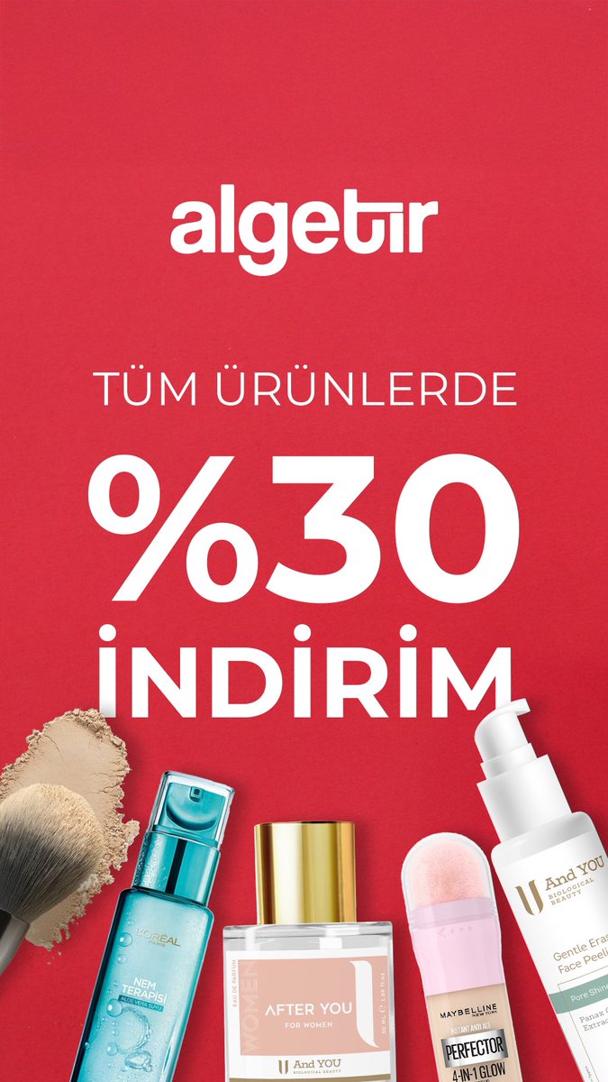 algetircom's tweet photo. 💄 Kozmetik dünyasının en iyileri %30 indirimle https://t.co/Gh3KY0Z04Q'da!  
🚚 Hızlı kargo, 💳 Güvenli ödeme!  
Hemen keşfet 👉https://t.co/Gh3KY0Z04Q
#İndirim #Kozmetik #algetir #nivea #maybelline #avon #loreal #andyou #neutrogena #dermokil https://t.co/YWpbCirITn