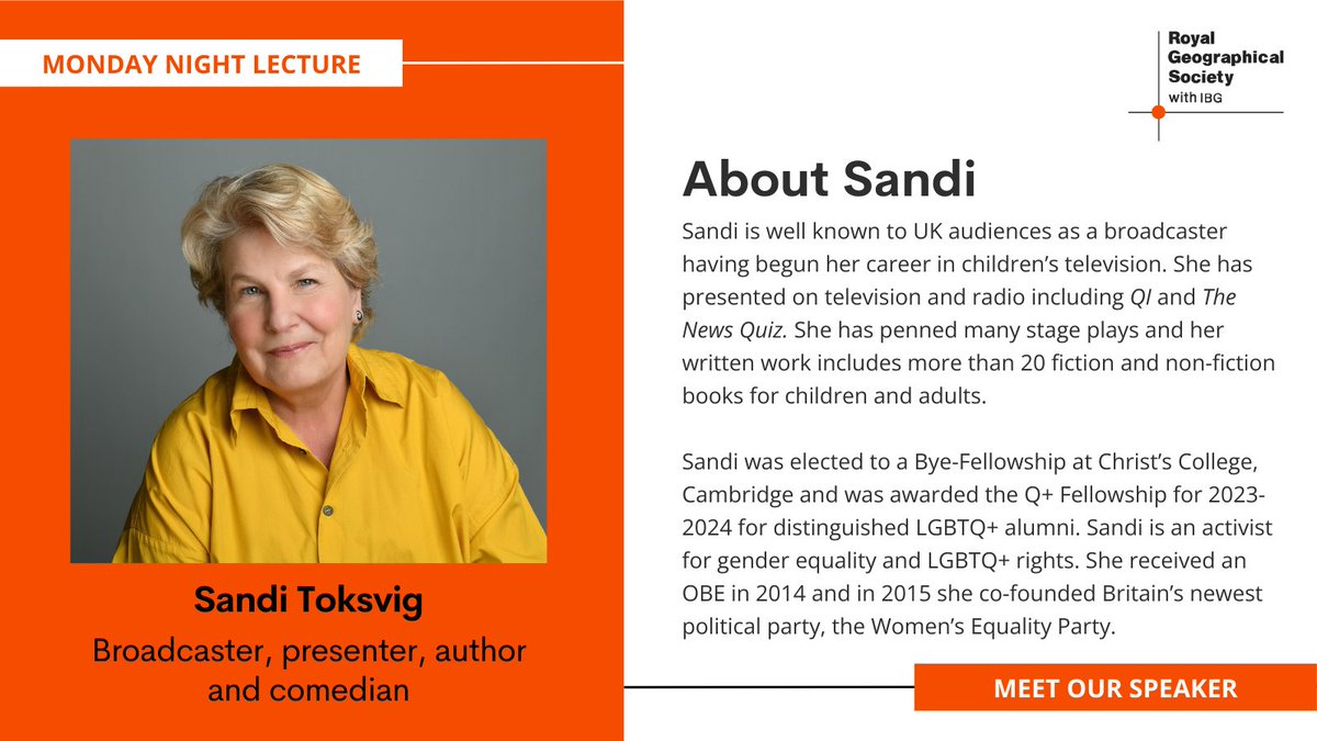📣Sandi joins us next week to discuss the Mappa Mundi project - her project to document the position of women conducted at the University of Cambridge. Learn more about our speaker...

📍Society and online, 14 April
👉Book rgs.org/events/upcomin…