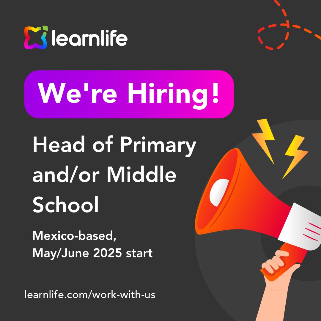 🚀 Calling all purpose-driven education leaders!

We're looking for a visionary Head of Primary and/or Middle School (Grades 1–9) to join a vibrant learning community in Mexico. Could this be you?

Learn more and apply: hubs.la/Q03gwy9K0

#Hiring #EducationJobs