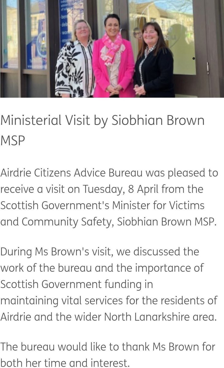 A big thanks to Siobhain Brown and her team for taking the time out of her busy schedule, to visit us. The minister and Elaine Tocock (CEO) had a good discussion on  preventing homelessness and the importance of our In-court Advice Service funded by Scottish Legal Aid Board.