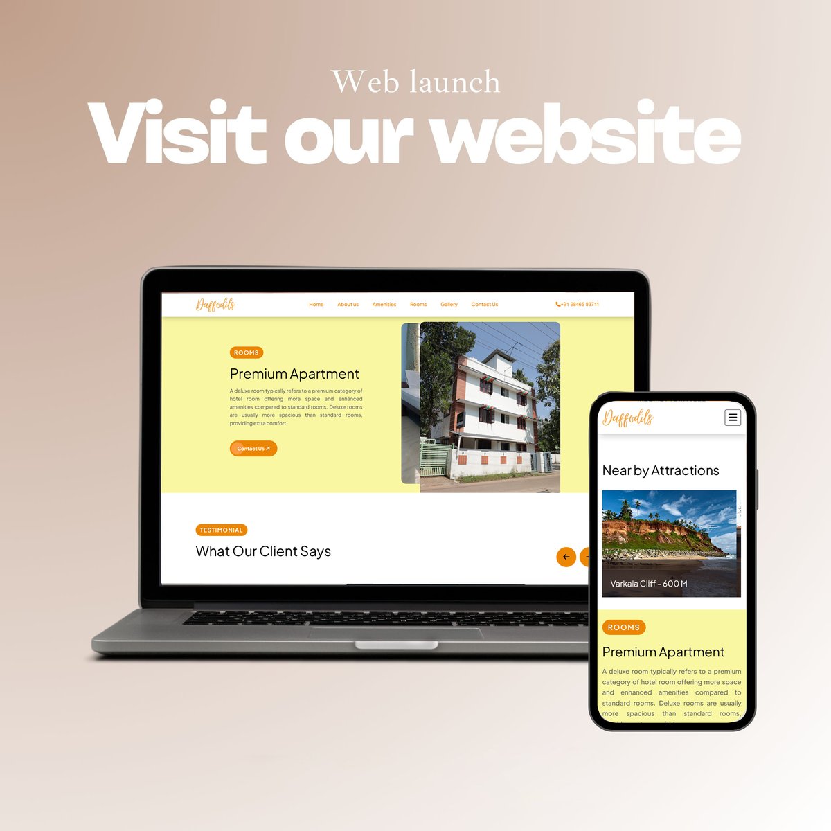 atom_logics's tweet photo. We’re excited to unveil the new website for Daffodils Varkala — a serene boutique stay in Kerala.
🎨 Crafted by Atomlogics, the site blends elegant design with smooth functionality, making browsing and booking a breeze. https://t.co/DTIKHqL06g