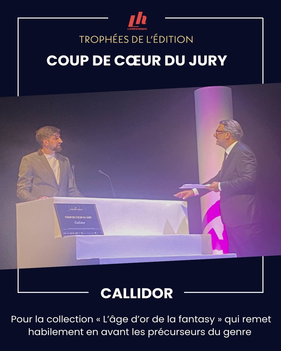 C'est avec une immense fierté et avec beaucoup d'émotion que j'ai reçu le Coup de Cœur du Jury des Trophées de l'édition, pour la collection "L'âge d'or de la fantasy".

Un grand merci pour cette consécration. La fierté est immense, l'envie de poursuivre plus forte encore !
MERCI