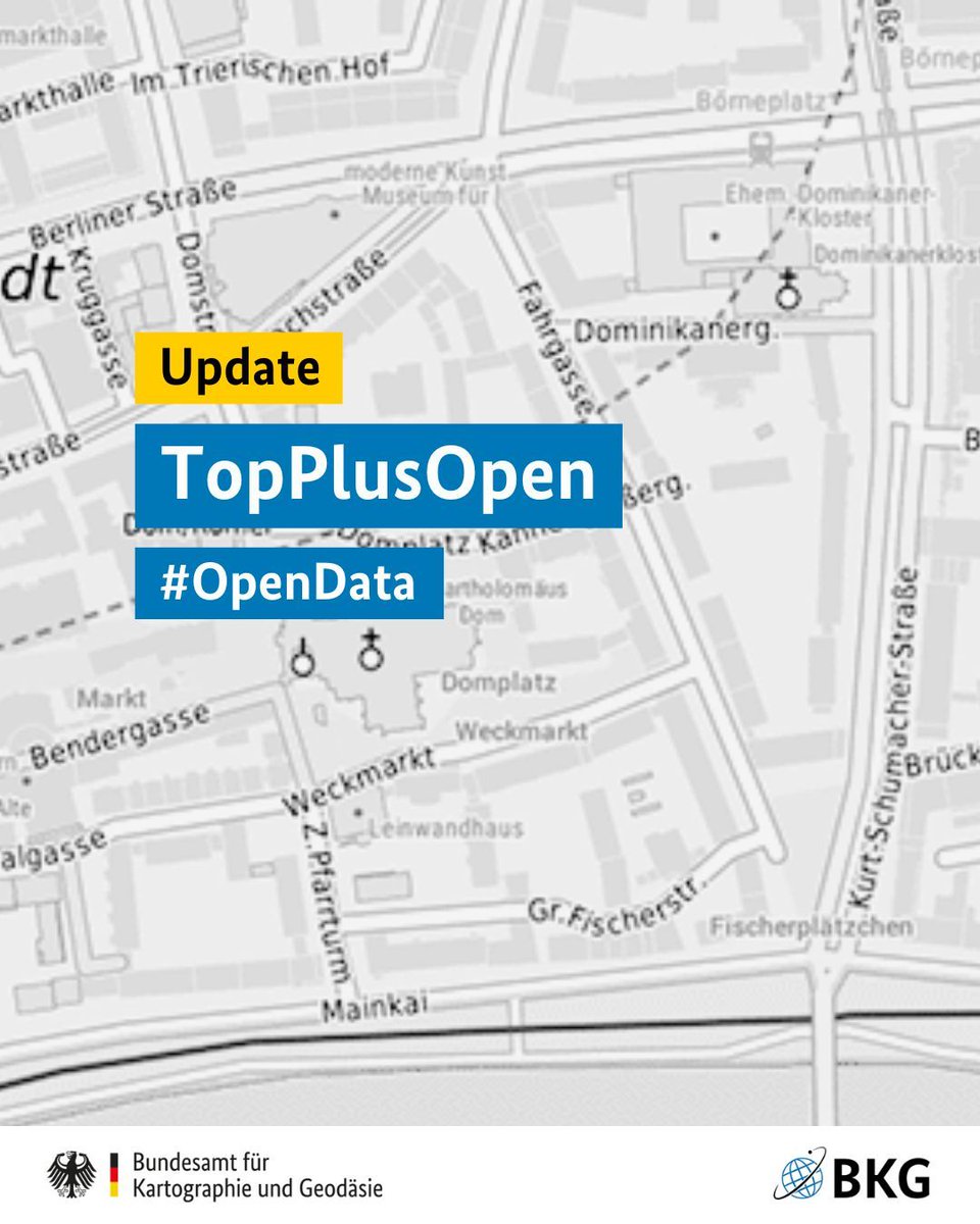 BKG_Bund's tweet photo. Die #TopPlusOpen wurde aktualisiert! 🚀
📍 Neu: amtliche Geodaten aus Sachsen-Anhalt & Schleswig-Holstein
🌍 verbesserte Darstellung von Waldtypen, Solarparks & mehr
🎨 optimiertes & harmonischeres Flächenmuster
Mehr: https://t.co/Fpvn52oVU9
#OpenData #WirGebenOrientierung https://t.co/yp1CzYFEIL