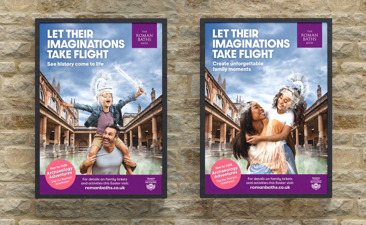 DriveStudio's tweet image. As the steam rises from the warm thermal waters, and the ancient atmosphere surrounds you, history comes alive! Autumn and Christmas #campaigns done – our latest campaign for the Roman Baths is now in the wild! Animated digi screens, London Underground posters, online ads + more!