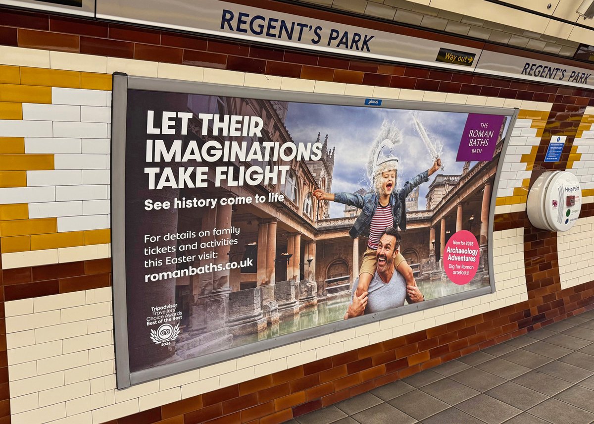 DriveStudio's tweet image. As the steam rises from the warm thermal waters, and the ancient atmosphere surrounds you, history comes alive! Autumn and Christmas #campaigns done – our latest campaign for the Roman Baths is now in the wild! Animated digi screens, London Underground posters, online ads + more!