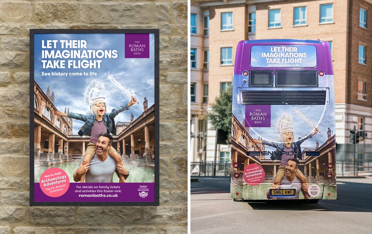 DriveStudio's tweet image. As the steam rises from the warm thermal waters, and the ancient atmosphere surrounds you, history comes alive! Autumn and Christmas #campaigns done – our latest campaign for the Roman Baths is now in the wild! Animated digi screens, London Underground posters, online ads + more!