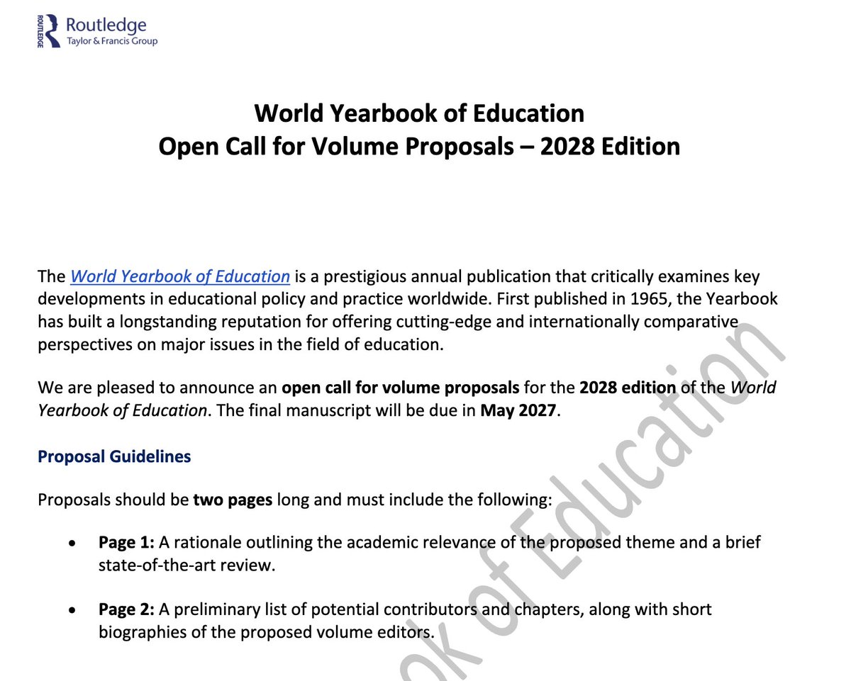 Toni Verger (@vergerantoni) on Twitter photo The theme and editorial team of the World Yearbook of Education 2028 volume will be selected through an open call. Please consider submitting and feel free to share within your networks <a href="/mobarakhossa/">mobarak hossain</a> <a href="/ProfJulieAllan/">Julie Allan</a> <a href="/sophie_ganesh/">Sophie Ganesh</a> <a href="/HuriyaJabbar/">Huriya Jabbar</a>
reformedproject.eu/wp-content/upl… The theme and editorial team of the World Yearbook of Education 2028 volume will be selected through an open call. Please consider submitting and feel free to share within your networks <a href="/mobarakhossa/">mobarak hossain</a> <a href="/ProfJulieAllan/">Julie Allan</a> <a href="/sophie_ganesh/">Sophie Ganesh</a> <a href="/HuriyaJabbar/">Huriya Jabbar</a>
reformedproject.eu/wp-content/upl…