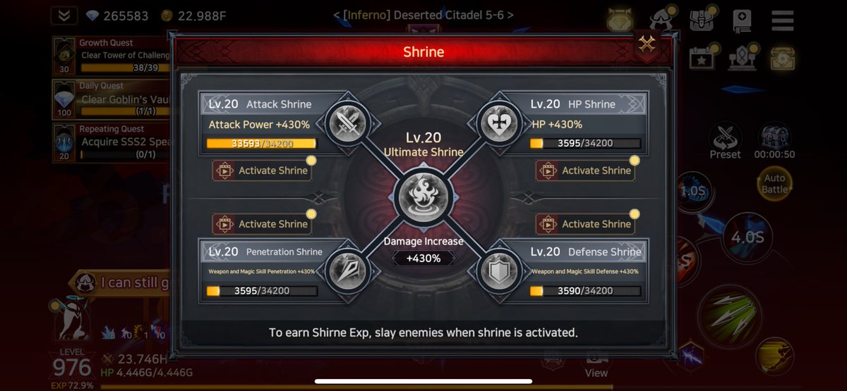 ArjayResoor's tweet photo. Just completed session 9 gap quest “UNHOLY SHRINE” another  trill  quest was completed hard to achieve but excited to complete . since I start to play it . Let’s goo 

@YieldGuild @immortalrising2 https://t.co/VFJRsCL4tM