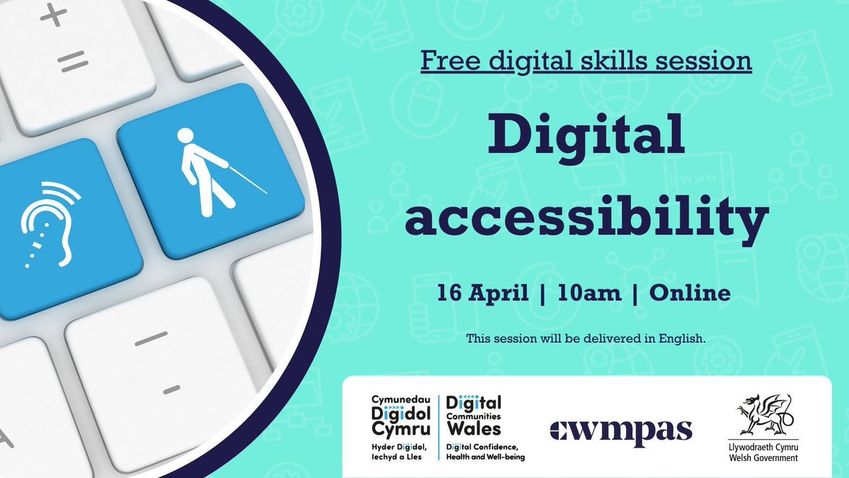 🔮 Next Wednesday (16 April) | 10am

Digital accessibility (ENG)

🦻 Built in accessibility features
🦻 Apps for visual and auditory support
🦻 Apps to aid communication

🎟️: buff.ly/baq8LJM