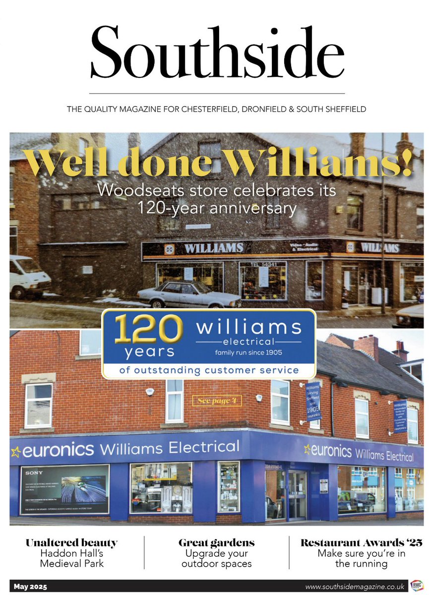 May 2025 issue of Southside Magazine is out NOW 🎉
Well done Williams... Woodseats store celebrates its 120-year anniversary, unaltered beauty, great gardens, Restaurant Awards '25
Read now👇
rmcmedia.co.uk/magazines/sout…