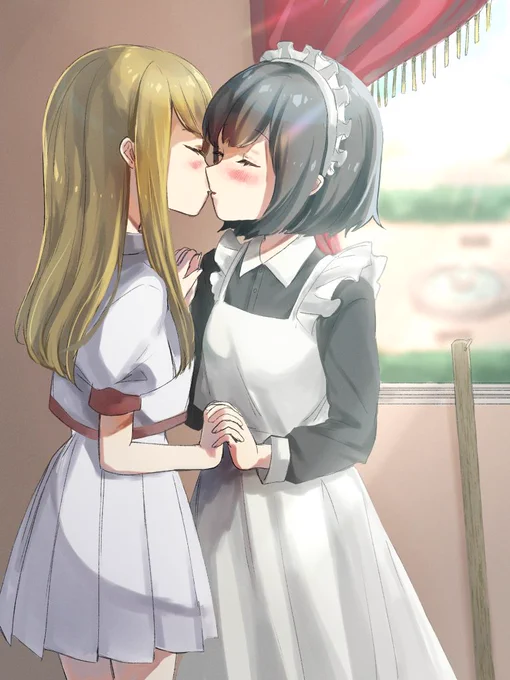 だいぶ前のイラスト発掘した…!!すごく頑張って描いた記憶#創作百合 