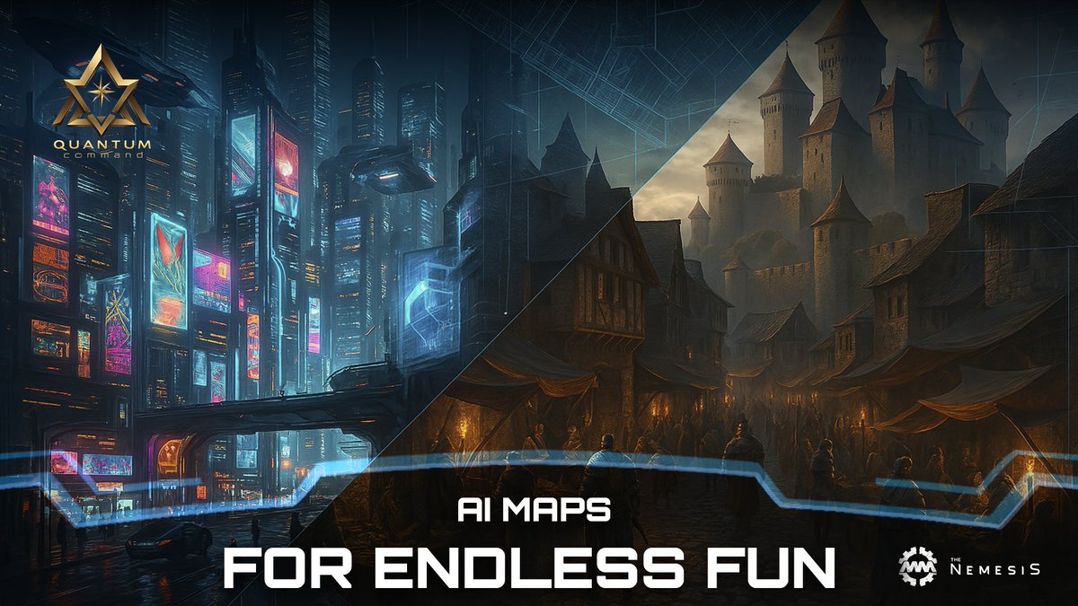 🌍 Neons and castles in the same game? Yes! Explore AI-generated maps that adapt to your playstyle. In #QuantumCommand, the world is your arena!

#Gaming #AI #web3gaming