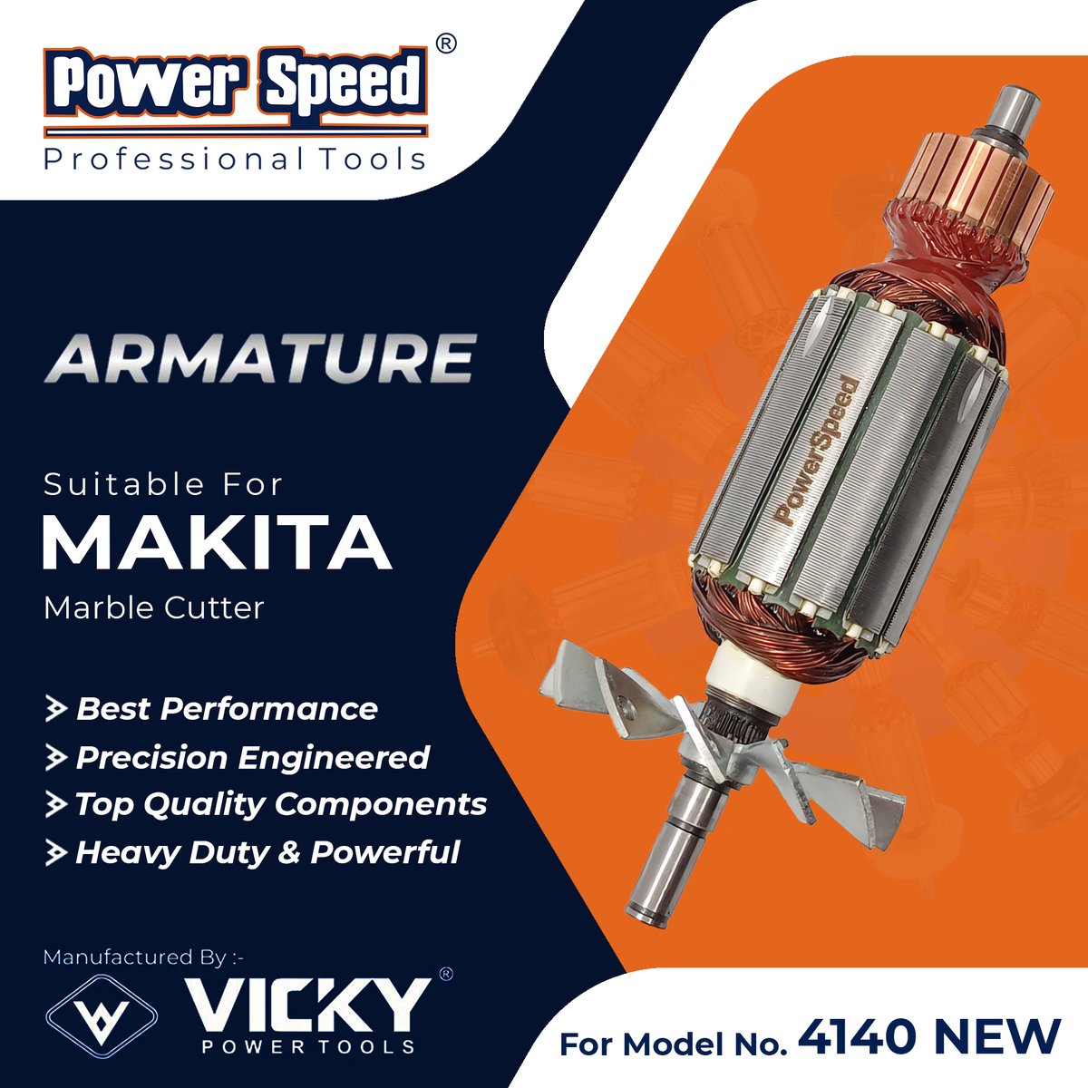powerspeedtools's tweet image. PowerSpeed Armature for MAKITA, 4140 New Marble Cutter

Manufactured by Vicky Power Tools
Made In India 🇮🇳

#makita #marblecutter #marblecuttermachine #makitatools #powertools #constructiontools #makitapowertools