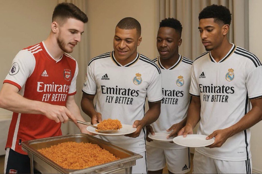 gway_31's tweet photo. @mrbayoa1 Make men taste this rice now biggest gunners fan I know

But Ehn champions league neva still sure for una
Which permutation and combination you want use select make I pattern my post today.
#GunnersVsLosBlancos https://t.co/ffIqY599HX