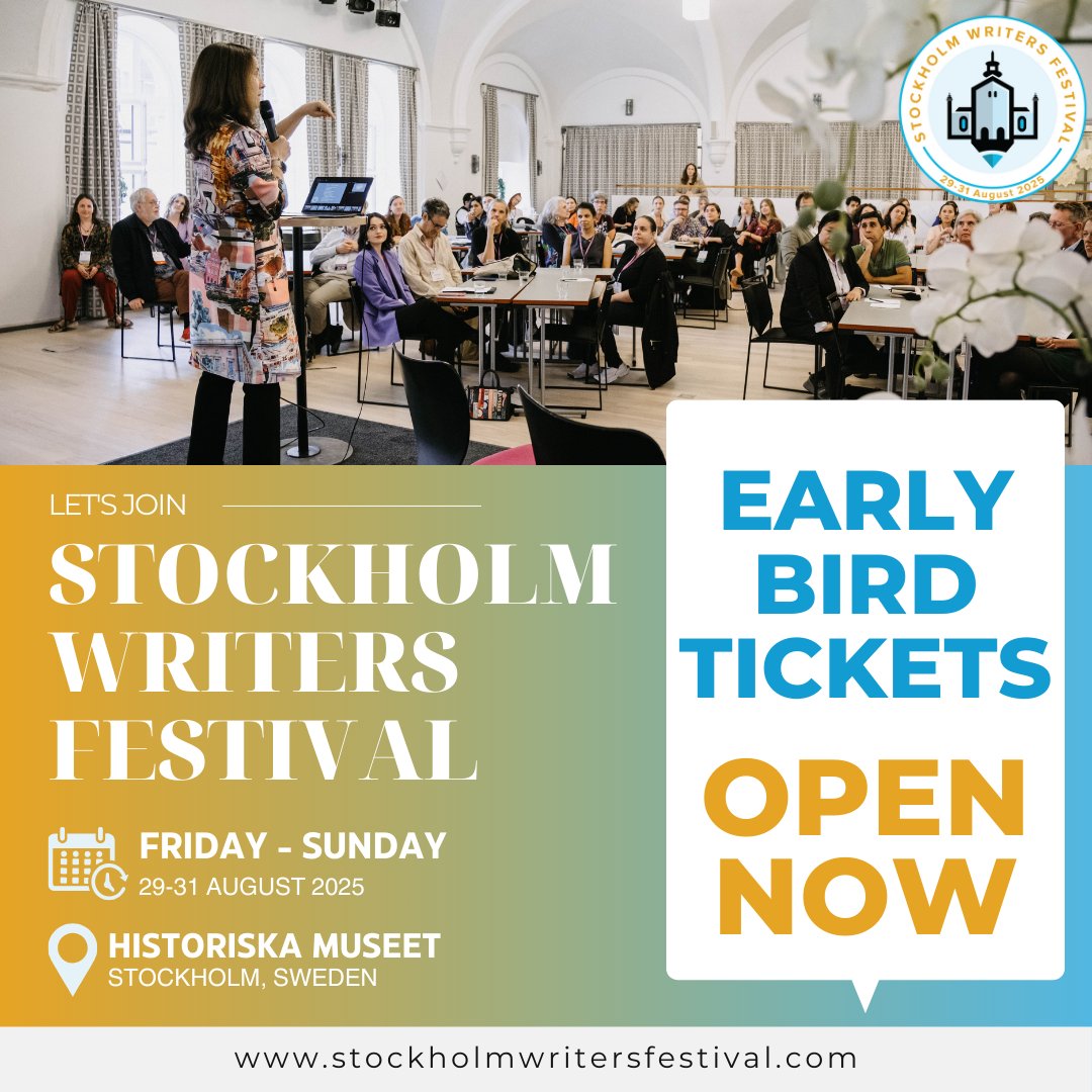On Day 1 - WHOOSH - we sold a quarter of our Early Birds. Record-breaking speed! Get yours before it closes May 25, or sells out entirely! Join us at the friendliest gathering of writers on the planet: the Stockholm Writers Festival. ⁠

Visit: stockholmwritersfestival.com

#SWF25