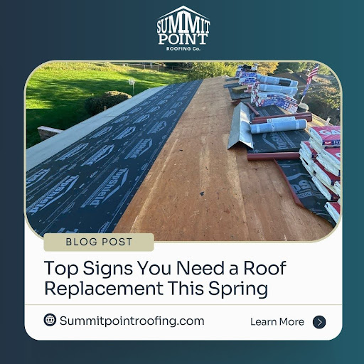 summitpointroof's tweet photo. Is your roof trying to tell you something? 🏠 Leaks, missing shingles, or sagging spots could be warning signs that your roof is on its last leg. 

Find out the top signs that indicate it’s time for a new roof! 👉 https://t.co/xyewsDOi2n

#RoofReplacement #SpringRoofing https://t.co/Iz89EwZwvM