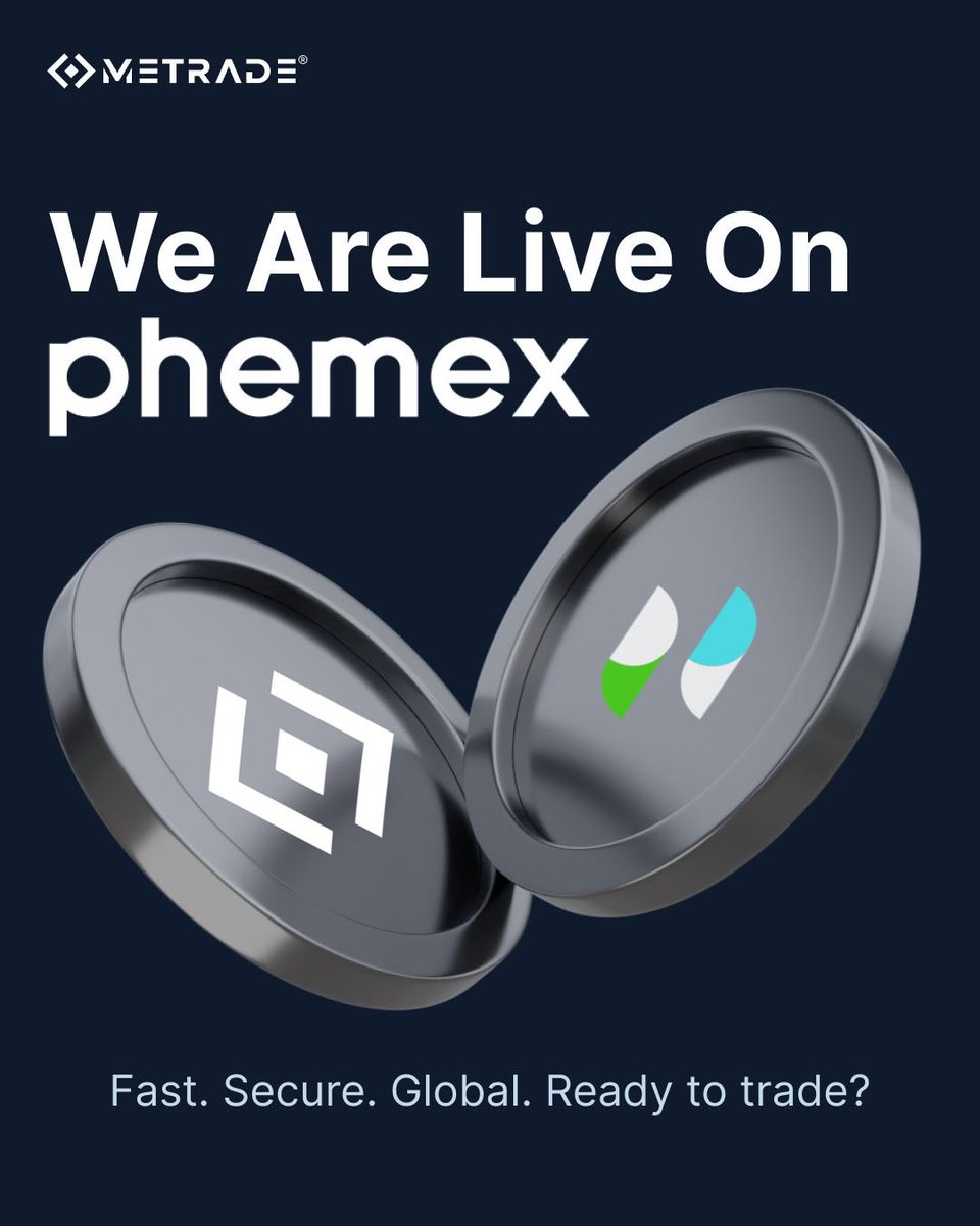 metradeapp's tweet photo. 📣 METRADE x Phemex is now live. 
You can now connect your Phemex account directly through the METRADE app. Seamless access, smarter trading just how it should be.

Follow @Phemex_official for more 
 
#METRADE #Phemex #NowLive #CryptoTools #CryptoInvesting https://t.co/zUT6cP9yMN