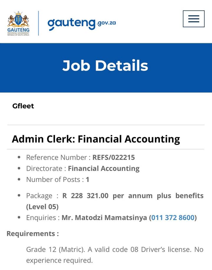 CarolBoitumelo1's tweet photo. Gauteng Government is hiring!

📌Administration Clerk
📌Admin Clerk: Financial Accounting
📌General Assistant
📌Communication Officer

Visit: 
https://t.co/QbU3pKgUgP and apply from wherever you are! 😉  

#GautengJobs #JobSeekers #CareerPlug #WorkOpportunities https://t.co/f3jITVwLnR