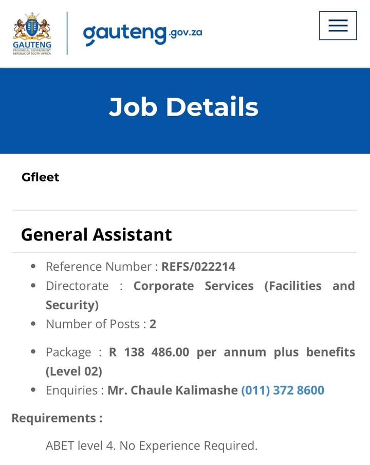 CarolBoitumelo1's tweet photo. Gauteng Government is hiring!

📌Administration Clerk
📌Admin Clerk: Financial Accounting
📌General Assistant
📌Communication Officer

Visit: 
https://t.co/QbU3pKgUgP and apply from wherever you are! 😉  

#GautengJobs #JobSeekers #CareerPlug #WorkOpportunities https://t.co/f3jITVwLnR