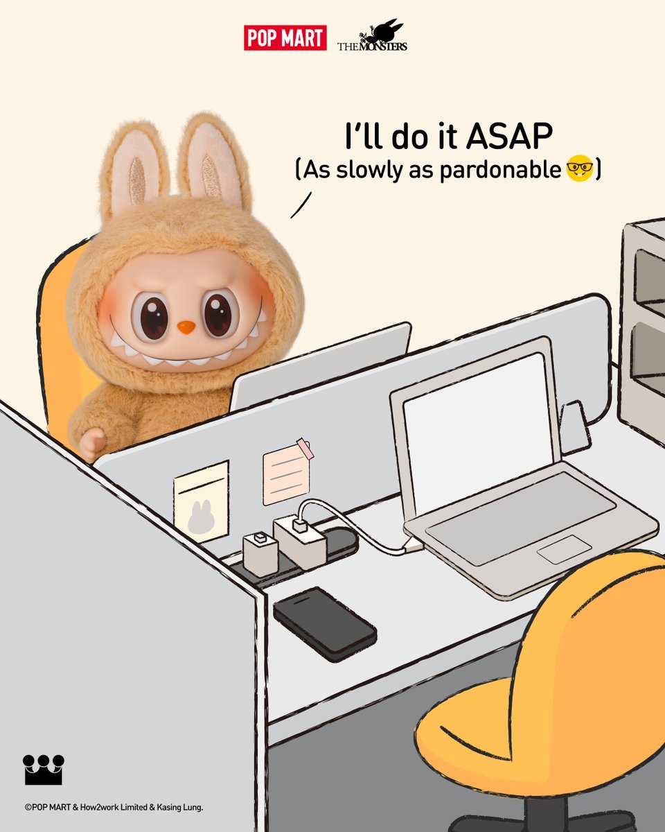 POPMARTGlobal's tweet photo. 𝐋𝐀𝐁𝐔𝐁𝐔 just redefined "ASAP" 😎 #POPMART #labubu #themonsters #meme https://t.co/bGuYXF876c