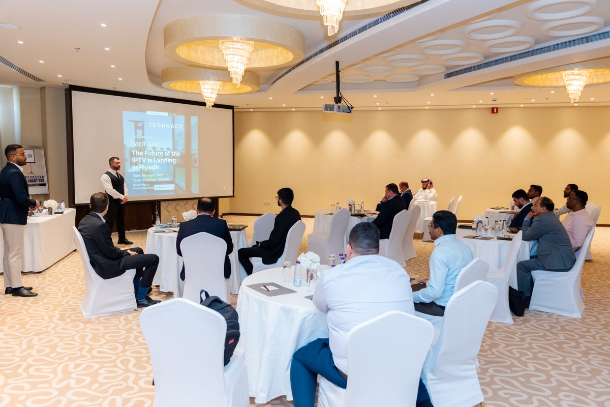 TechnacyWLL's tweet photo. Thank you, Riyadh!

📍 Crown Plaza | 8 April
AI-integrated IPTV has landed—powered by Technacy + Harmonic
From ads to AI UX, this is IPTV reimagined.
Want a private demo? Reply "DEMO"
#TechnacyInRiyadh #IPTV #AI #OTT #SaudiTech https://t.co/6pF7RDOBhm
