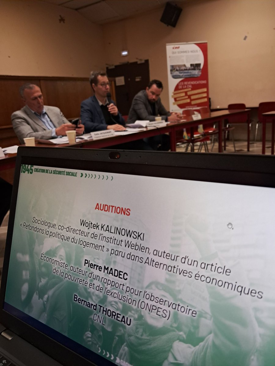 La_CNL's tweet photo. @woj_kalinowski, sociologue et co-directeur de l'institut Weblen, expose des constats et présente les causes nécessaires à la refondation de la politique du logement, en cette journée d'étude sur la Sécurité sociale du logement https://t.co/CAiz7DvgdU