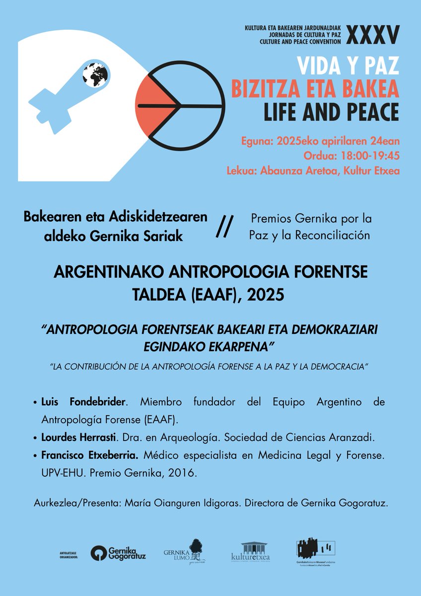 🕊️ Dagoeneko eskuragarri Gernikako Kultura eta Bakearen Nazioarteko XXXV. Jardunaldien eta Gernika Sarien egitaraua!

Informazio gehiago: gernikagogoratuz.org/eu/event/gerni…