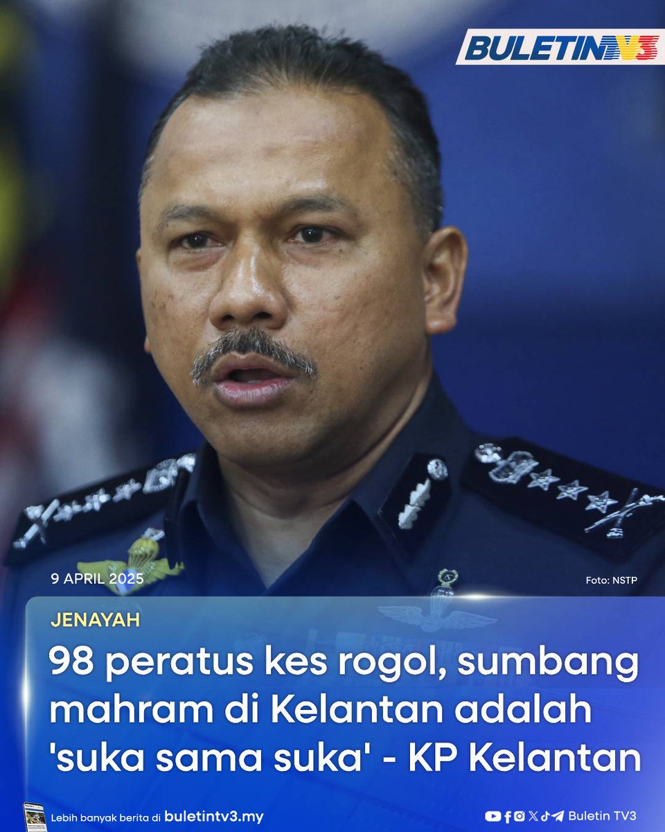 BuletinTV3's tweet photo. JENAYAH | Kes rogol dan sumbang mahram di Kelantan berada pada tahap membimbangkan apabila peningkatan kes berlaku setiap tahun kebanyakannya membabitkan suka sama suka.

#BuletinTV3 #kelantan #rogol #sumbangmahram https://t.co/l4Jpgdu7hn