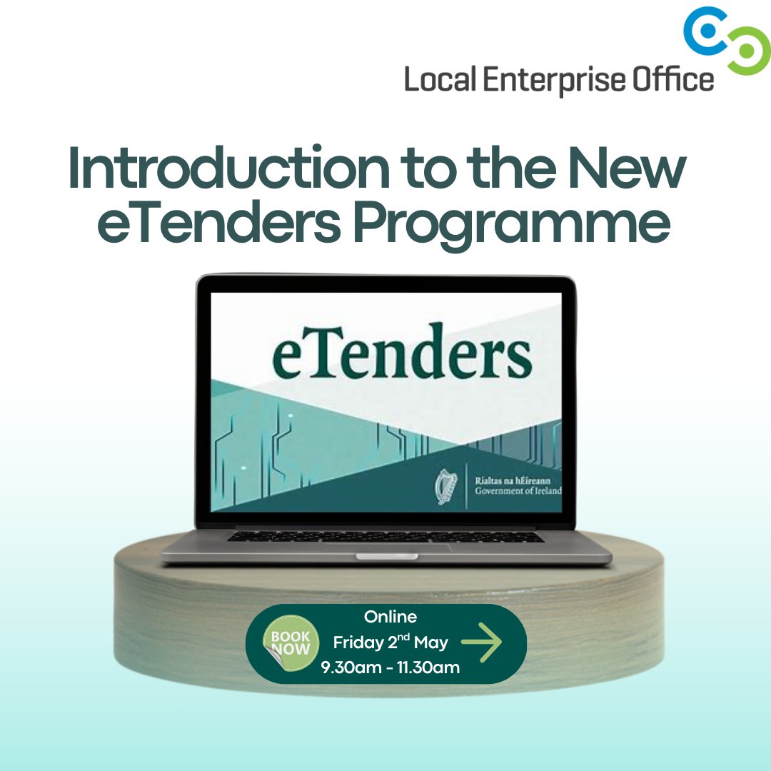 Introduction to the New eTenders Platform for Suppliers/Contractors!

Date: Friday, 2nd May 2025
Time: 9:30 AM - 11:30 AM

Don't Miss Out! Register Now and Take Your Procurement Game to the Next Level! 

Register Here: localenterprise.ie/!AK4QF5