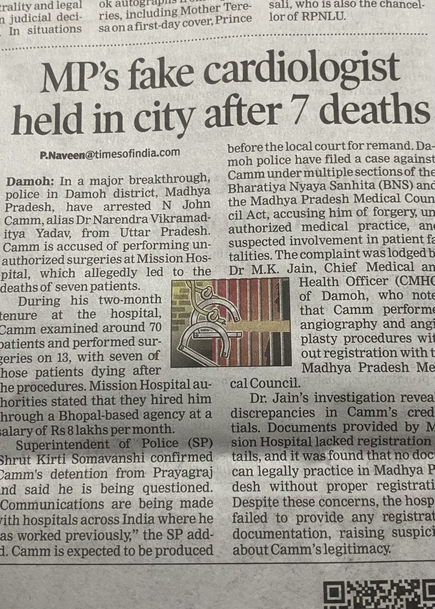 SobinGupta's tweet photo. Killed 7 people.
No license. No credentials. Hired at 8 LPA.

Hospitals didn’t check. Patients didn’t ask.

This isn’t tragedy. It’s stupidity.

If you don’t verify who’s cutting you open, you’re not a victim. You’re a volunteer.

Common sense is dying faster than the patients. https://t.co/VkQ6A2MhE8