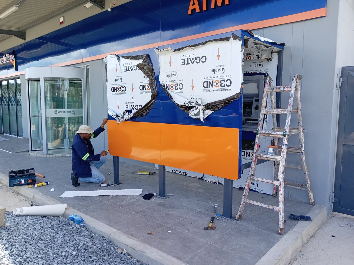 sketchdesign8's tweet photo. Bringing brands to life. Proud to have brought the @EswatiniB Siphofaneni branch to life with a fresh professional touch. Quality, detail, and impact, that’s our signature.

Done by yours truly, @sketchdesign8 https://t.co/0fkIQuwLLj