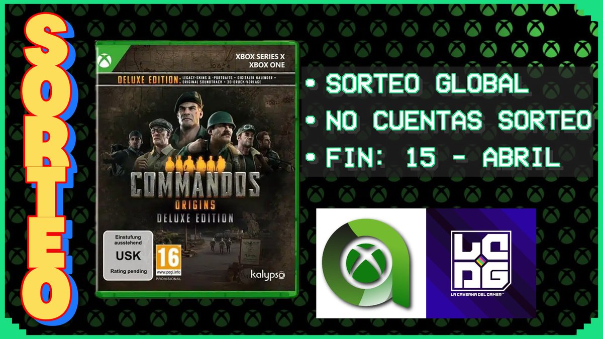 LaCavernaGamer's tweet photo. 🪖¡¡SORTEO!!🪖

🎖️GANA una COPIA DIGITAL de "COMMANDOS: ORIGINS" para XBOX. Para participar:

1⃣ RT
2⃣ Sigue a @AreaXbox y @LaCavernaGamer 
3⃣ Menciona a tu compañero/a de armas

🗓️FIN: 15 ABRIL - NO CUENTAS SORTEO - VÁLIDO PARA TODO EL MUNDO

🍀¡SUERTE!🍀 https://t.co/jkoYfIj6ar