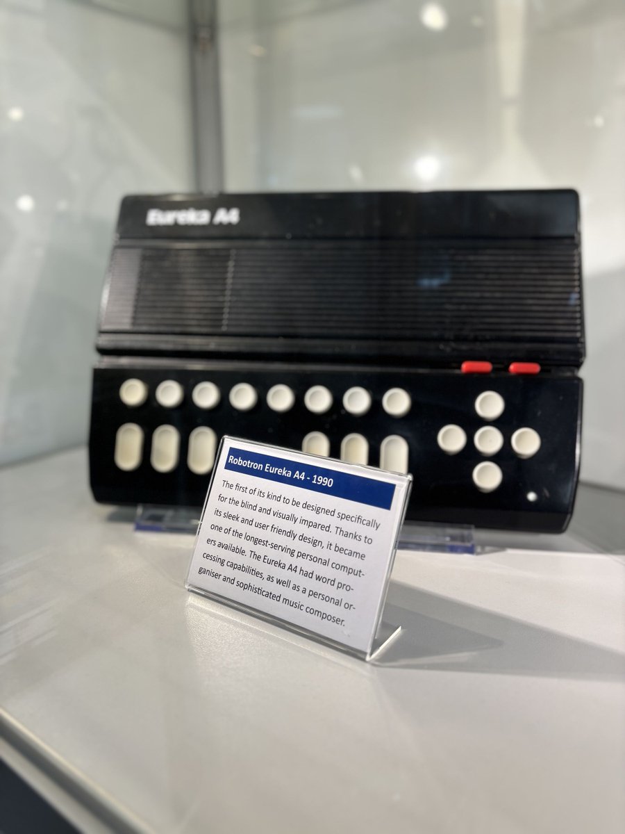 MuseumComputing's tweet photo. 💻✨ Braille computers are revolutionizing accessibility! Devices like the HumanWare BrailleNote and Robotron Eureka A4 make it easier for visually impaired individuals to read, write, and navigate the digital world. #BrailleTech #Accessibility https://t.co/XKuAXwL6wE