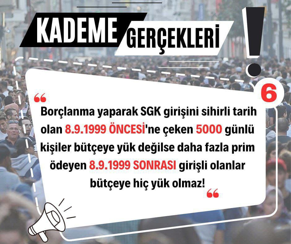 Hasanpalaz (@palaz070) on Twitter photo <a href="/RTErdogan/">Recep Tayyip Erdoğan</a> SGK girişi 1 gün farklı olduğu için 20 yıl emeklilik beklemek zorunda bırakılan mağdurların sorunu çözülmeli ve kademeli bir emekli sistemi hayata geçirilmeli.
<a href="/RTErdogan/">Recep Tayyip Erdoğan</a>
<a href="/isikhanvedat/">Prof. Dr. Vedat Işıkhan</a>
<a href="/EmadDernegi/">EMEKLİLİKTE ADALET DERNEĞİ ⚖️</a>
#KademeyiAcilYasalaştırın <a href="/RTErdogan/">Recep Tayyip Erdoğan</a> SGK girişi 1 gün farklı olduğu için 20 yıl emeklilik beklemek zorunda bırakılan mağdurların sorunu çözülmeli ve kademeli bir emekli sistemi hayata geçirilmeli.
<a href="/RTErdogan/">Recep Tayyip Erdoğan</a>
<a href="/isikhanvedat/">Prof. Dr. Vedat Işıkhan</a>
<a href="/EmadDernegi/">EMEKLİLİKTE ADALET DERNEĞİ ⚖️</a>
#KademeyiAcilYasalaştırın