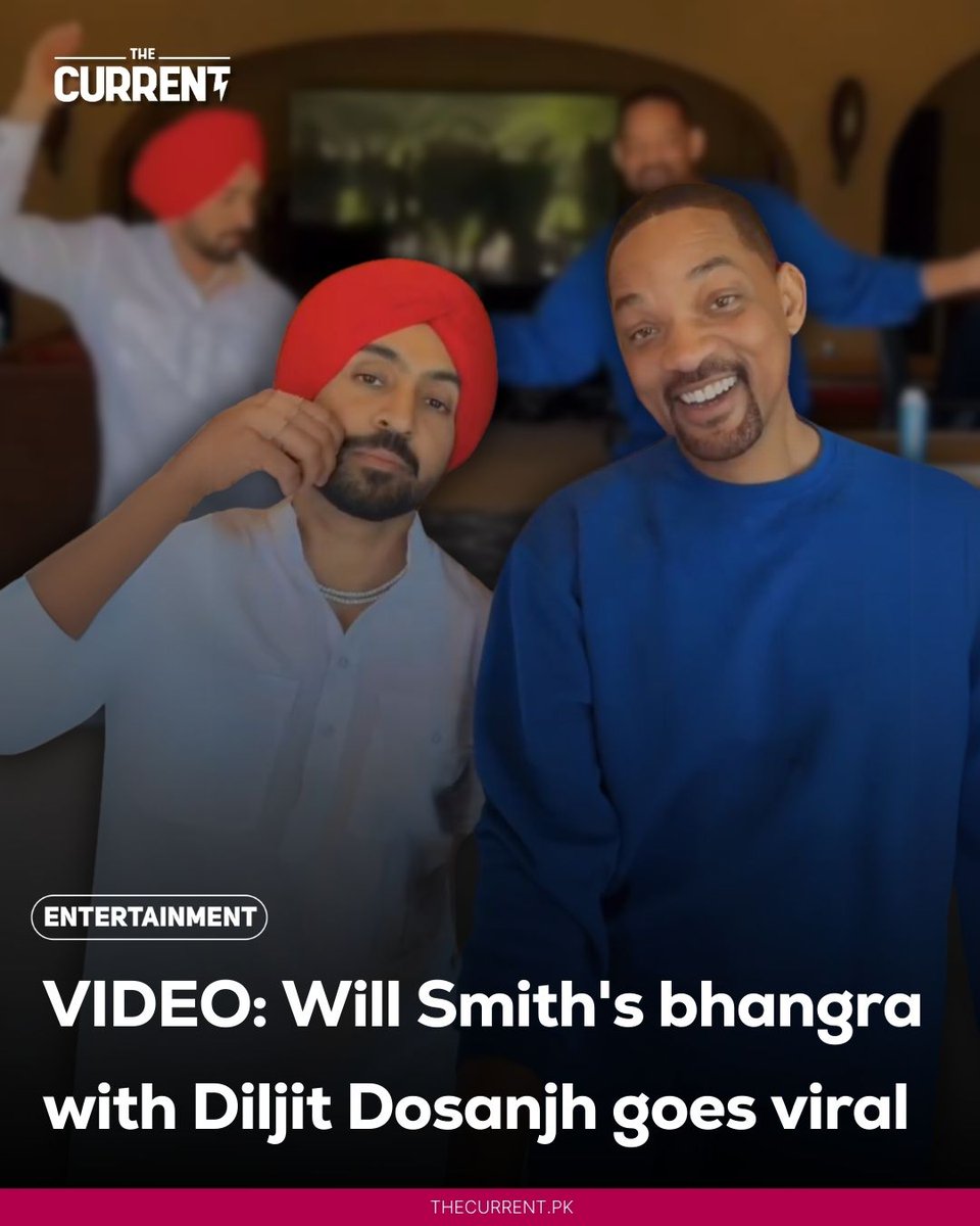 TheCurrentPK's tweet image. In a surprising and unforgettable cultural crossover, Hollywood icon Will Smith teamed up with Punjabi superstar Diljit Dosanjh, and fans can't stop talking about it. 

#DiljitDosanjh #WillSmith #Bhangra #TheCurrent

thecurrent.pk/video-will-smi…