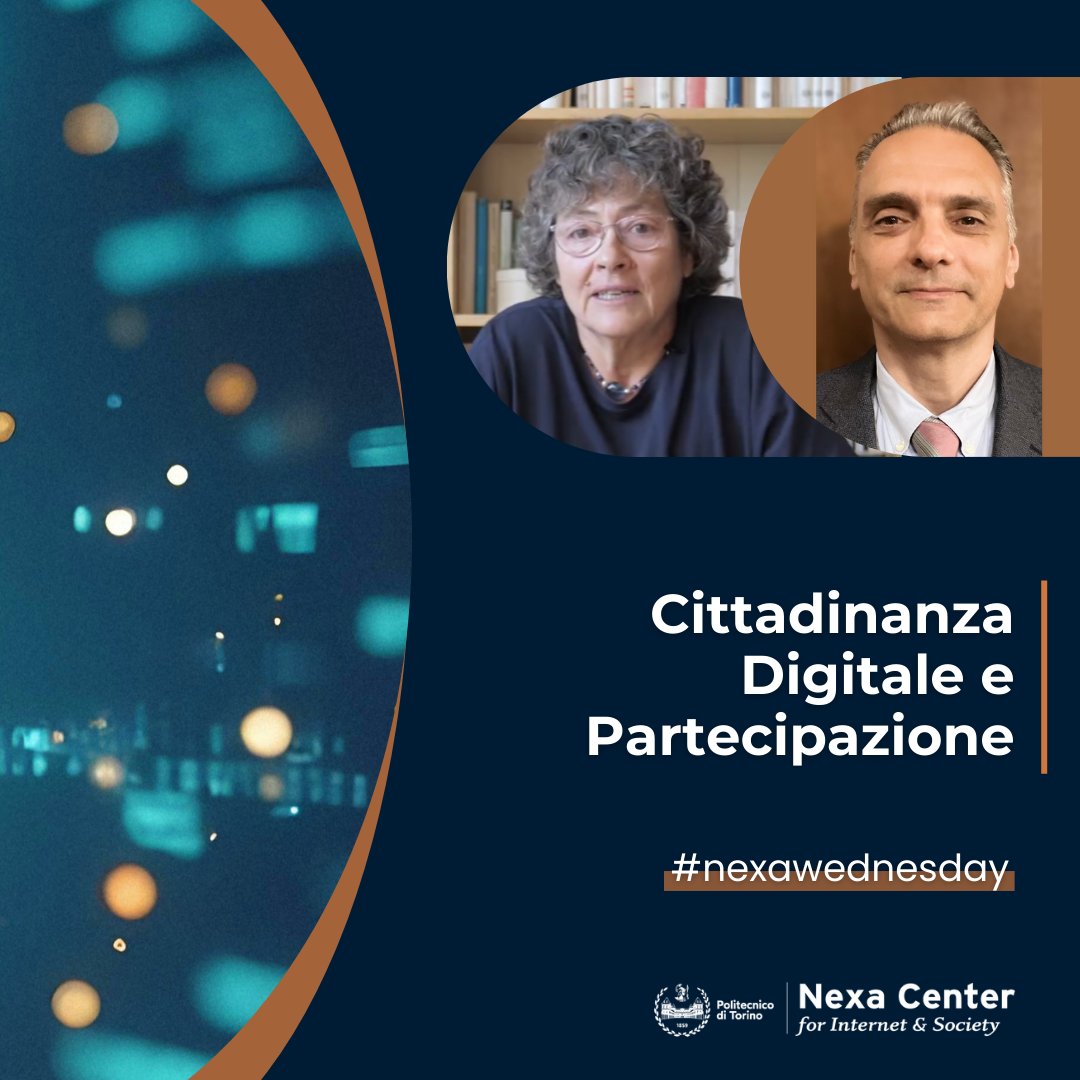 ❗Oggi ore 17.00 
182° #nexawednesday “Cittadinanza Digitale e Partecipazione” (<a href="/EdizioniThemis/">Edizioni Themis</a>) 
👉Con Fiorella De Cindio e <a href="/atrent42/">Andrea Trentini</a> (<a href="/LaStatale/">Università degli Studi di Milano</a>) 
📍In presenza e online: nexa.polito.it/mercoledi-182 

#tecnologia #democrazia #politica #digitale #cittadinanza #società
