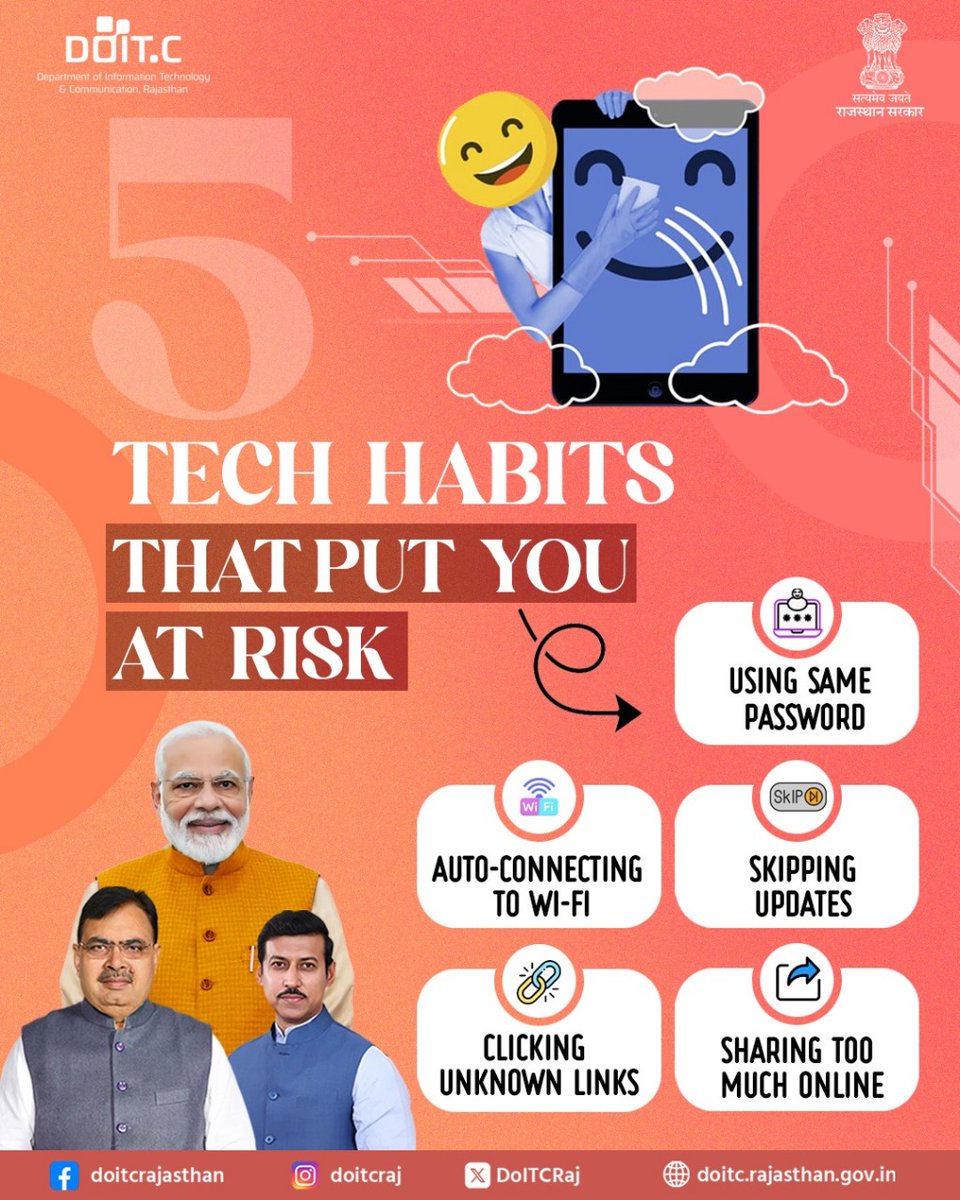 DoITCRaj's tweet image. Are your everyday tech habits exposing you? Swipe through to check how your daily actions might be opening doors for hackers.
#DigitalHabits #StaySecure #CyberTips #SwipeToLearn #DOITC