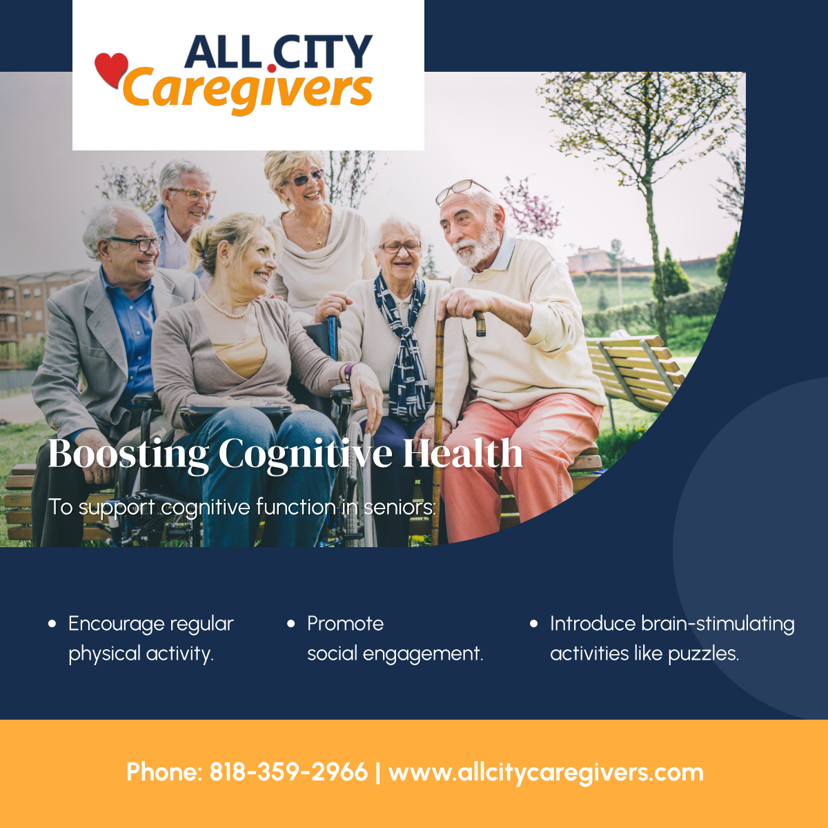 AllCityCareGive's tweet image. Keeping the mind active is vital for cognitive health. Encourage your loved ones to stay physically active, socially engaged, and mentally stimulated with activities like puzzles. Together, we can support their well-being.

#HomeCareServices #SimiValleyCA #CognitiveHealth