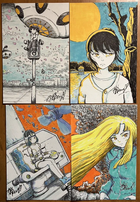 gallery魔法の生活二周年祭の後期(4.26〜5.25)に参加する用の、手描きポストカード4枚です🙇‍♂️✨✨✨ 