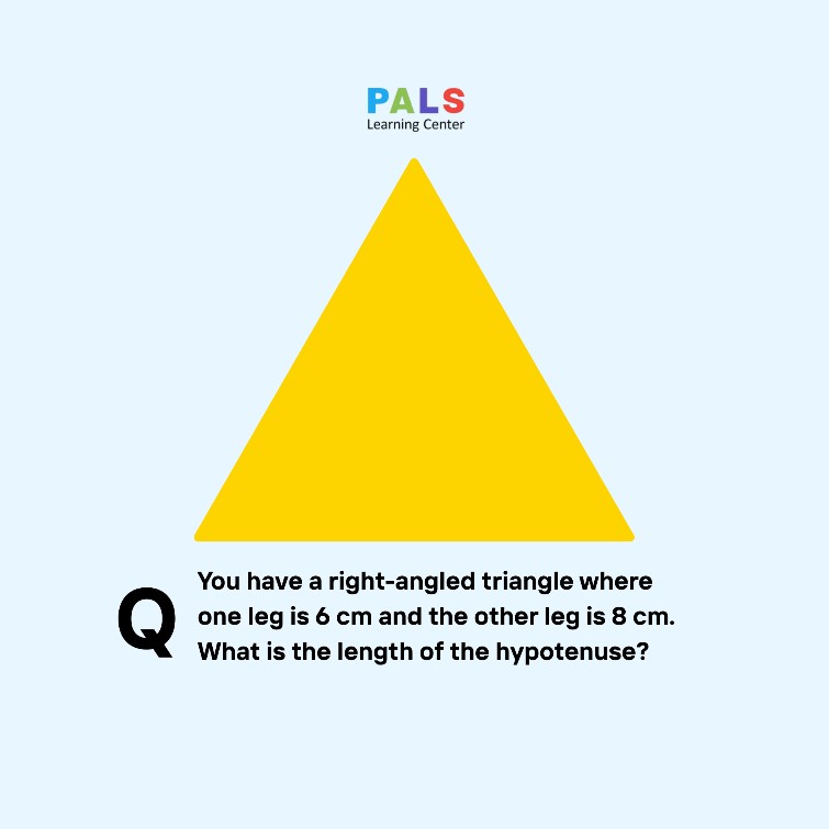 PalsPiscataway's tweet image. Can you solve this?
You have a right-angled triangle where one leg is 6 cm, and the other leg is 8 cm.
What is the length of the hypotenuse?
💡 Hint: Use the Pythagorean Theorem!
(Recall: a² + b² = c²)
🎉 Comment below.
Learn more: palspiscataway.com/geometry/
#GeometryPuzzle #Math