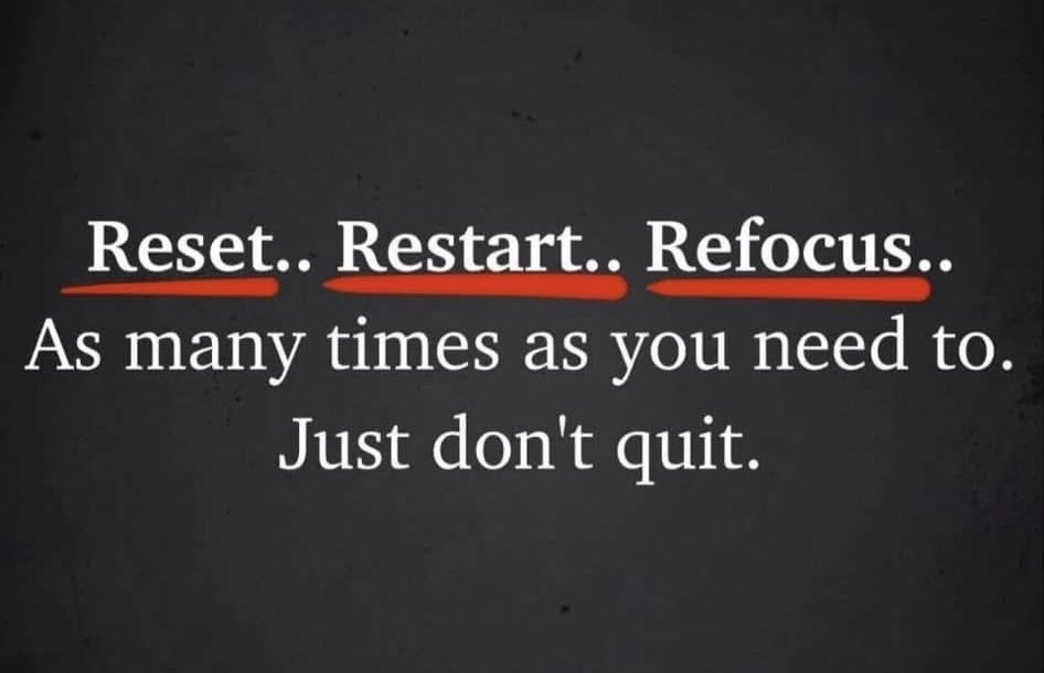 smrffemt's tweet photo. When you find yourself struggling…. Don’t forget the 3 “R’s”.    Quitting isn’t an option. https://t.co/JsJm4Hw75e