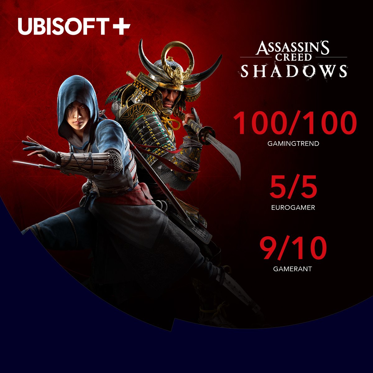 Ubisoft's tweet photo. Play Assassin's Creed Shadows for $17.99/month when you subscribe to Ubisoft.
Learn more: https://t.co/iOKJW4RH1H

#AssassinsCreedShadows #UbisoftPlus https://t.co/djDIqqxiUJ