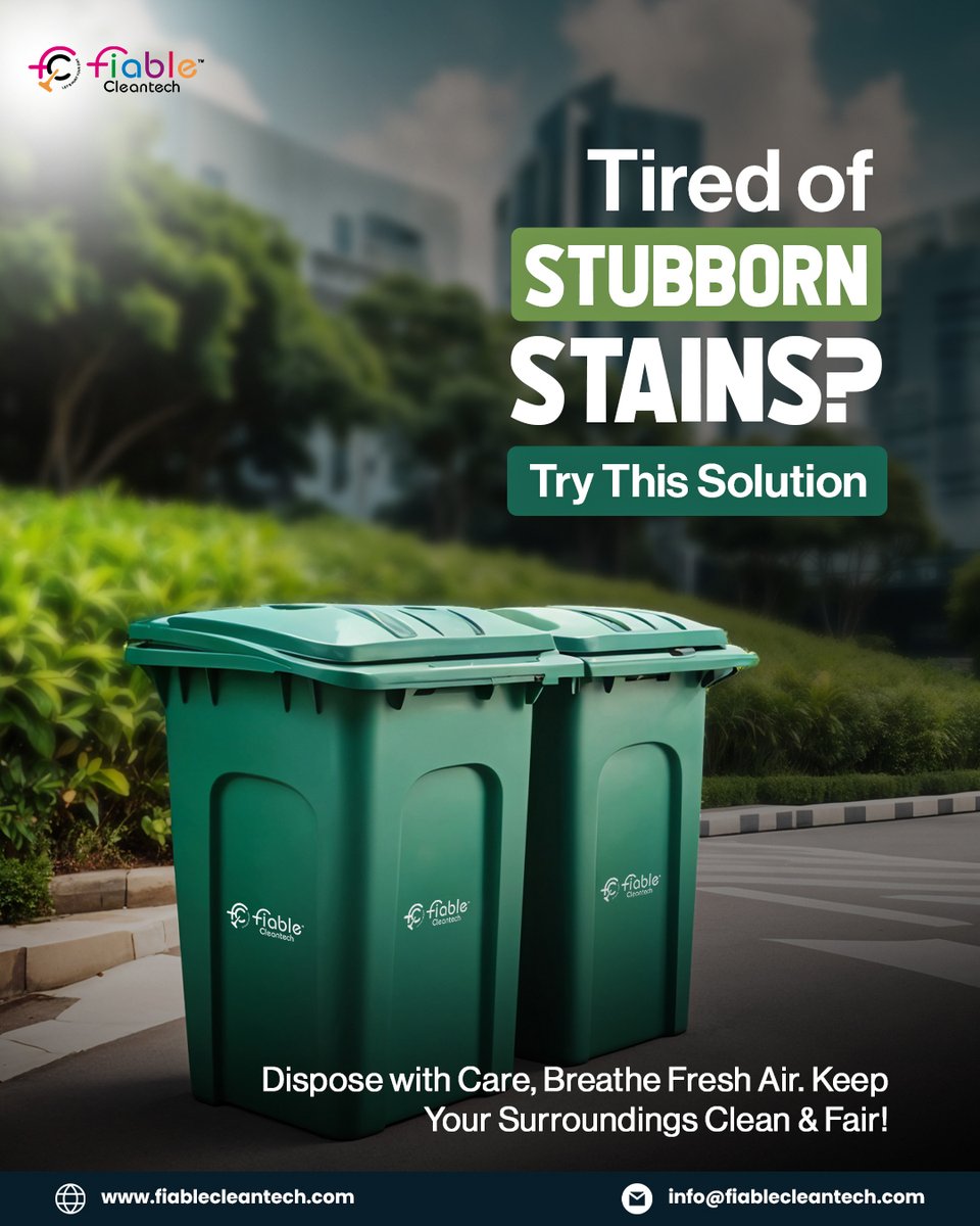 fiablecleantech's tweet photo. 🌍✨ Dispose with Care, Breathe Fresh Air! ✨🌍
 Did you know that our small actions can lead to BIG changes? 🌱 Let’s keep our surroundings clean and fair for everyone by using our trusted Fiable dustbins! 🗑️

#Fiable #DisposeWithCare #FiableDustbins #CleanAndFair #EcoWarriors https://t.co/kti4bXv2xp