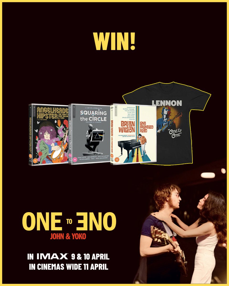 To celebrate the release of One to One: John &amp; Yoko, we’re giving you the chance to WIN* an exclusive merch bundle 🎶🕊️

Including a John Lennon One to One t-shirt and a music Blu-ray bundle 👕💿

Repost and tag a fellow music lover below to enter 🎸

Watch One to One: John &amp;