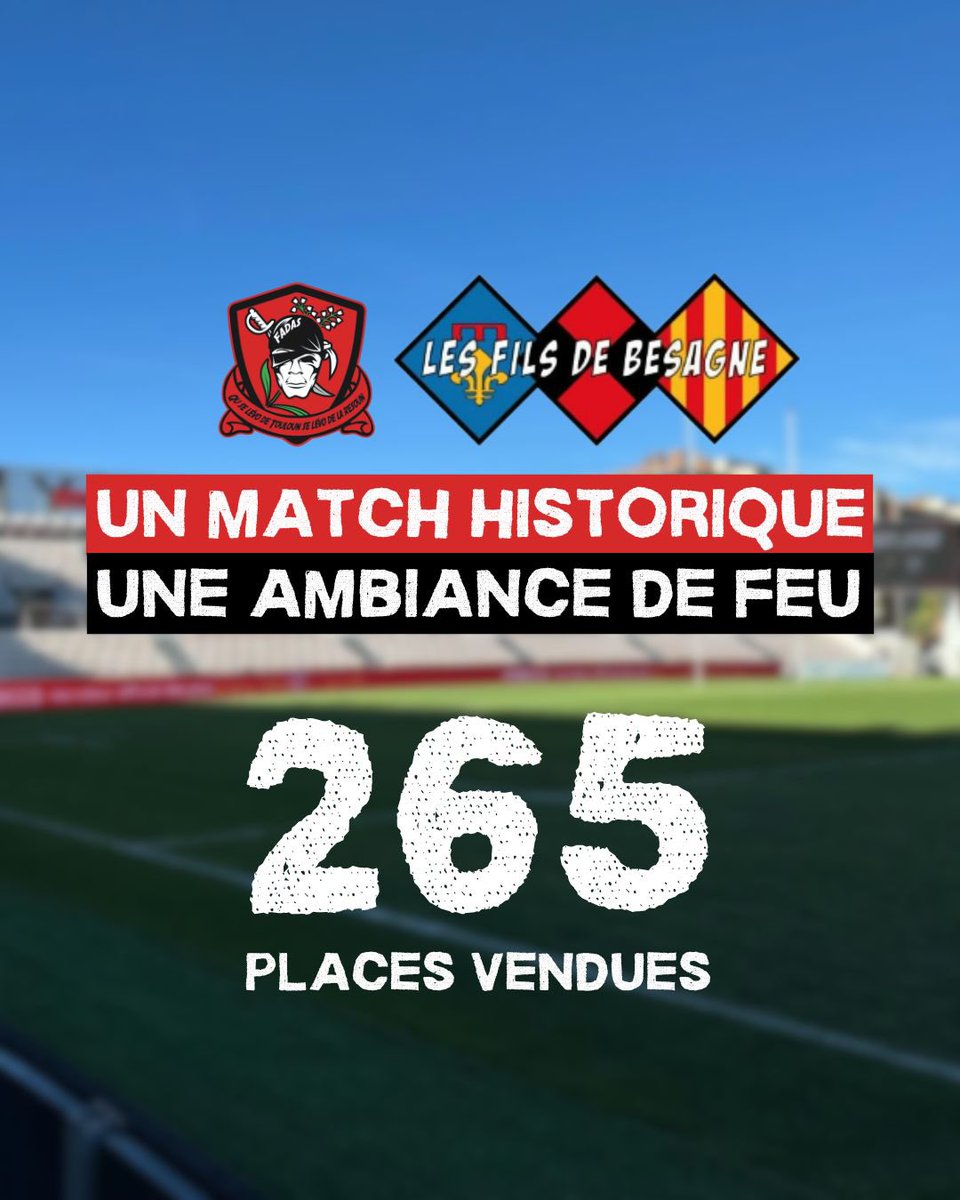 Les Fils de Besagne (@filsdebesagne) on Twitter photo Merci à vous d’avoir joué le jeu !
Ce dimanche, pour le choc des quarts de finale face au Stade Toulousain, nous serons pas moins de 265 en Bonnus I
Soyons au rendez-vous pour mettre une ambiance mémorable à Mayol !
À dimanche 💪🏼
<a href="/FadasRCT/">Les Fadas du RCT</a> <a href="/RCTofficiel/">RCT – Rugby Club Toulonnais</a> Merci à vous d’avoir joué le jeu !
Ce dimanche, pour le choc des quarts de finale face au Stade Toulousain, nous serons pas moins de 265 en Bonnus I
Soyons au rendez-vous pour mettre une ambiance mémorable à Mayol !
À dimanche 💪🏼
<a href="/FadasRCT/">Les Fadas du RCT</a> <a href="/RCTofficiel/">RCT – Rugby Club Toulonnais</a>