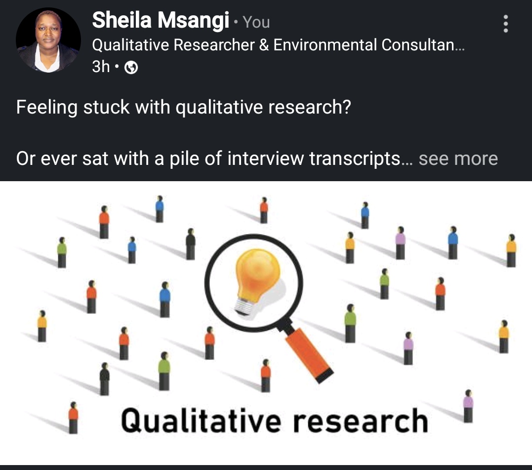 You need qualitative research expertise in your project or program. 

Worry out, I am here to help! #QualitativeResearch #MtafitiShey